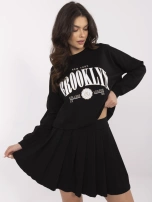 Czarny dresowy komplet z bluzą oversize