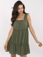 Khaki muślinowa sukienka na lato