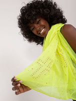 Hurt Fluo żółta wiskozowa chusta z aplikacją