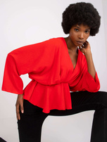 Czerwona bluzka z dekoltem w serek Raquela