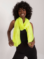 Hurt Fluo żółta wiskozowa chusta z aplikacją