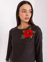 Hurt Czarna krótka bluzka wizytowa z rękawem 3/4 