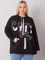 Czarna bluza plus size bez kaptura Hackney