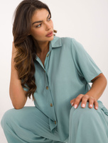 Hurtownia Miętowy dwuczęściowy komplet letni z wiskozy