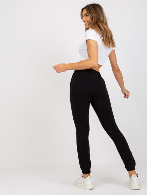 Czarne damskie spodnie dresowe joggery
