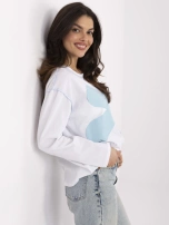 Hurt Biało-niebieska damska bluzka oversize z bawełny