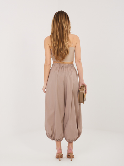 Ciemnobeżowe luźne spodnie parachute RUE PARIS