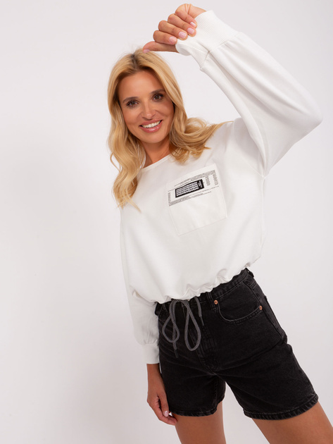 Hurtownia Ecru damska bluzka na co dzień z bawełny