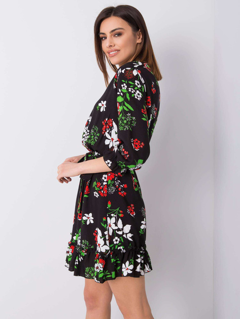 Czarna sukienka w kwiaty Arlette
