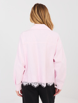 Jasnoróżowa jeansowa kurtka oversize RUE PARIS  