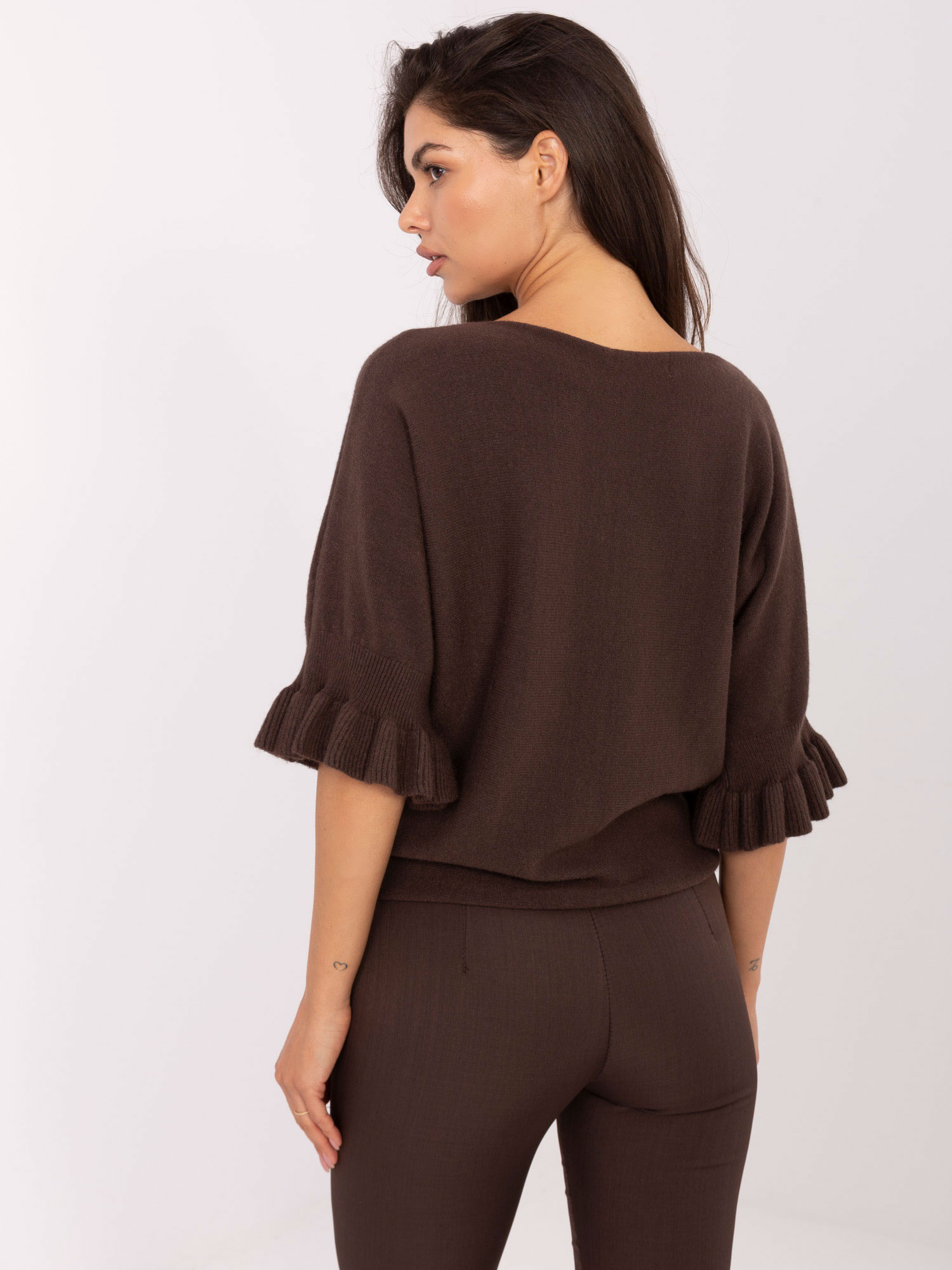 Sweter ciemny brązowy
