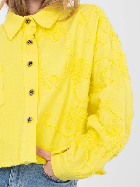 Żółta jeansowa kurtka oversize RUE PARIS