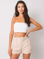 Beige shorts with belt Mabinty