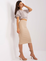 Hurt Beżowy dwuczęściowy komplet casualowy  