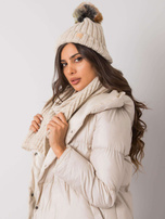 Beige Winterset mit Mütze und Schal Rubby RUE PARIS.