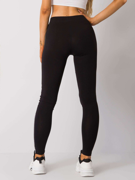 Czarno-srebrne legginsy bawełniane Naila RUE PARIS