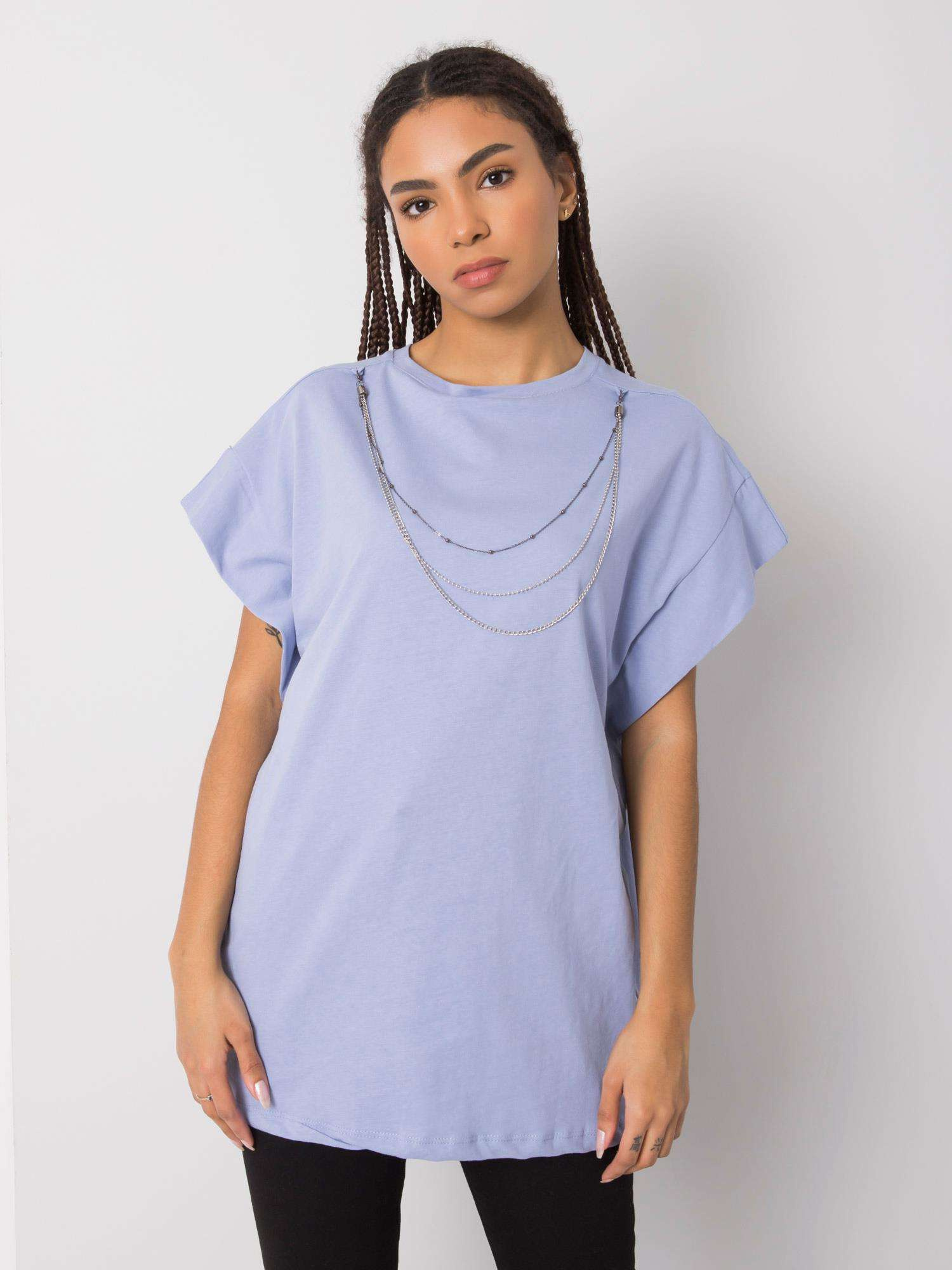Blue T-shirt with necklace Arianna RUE PARIS
