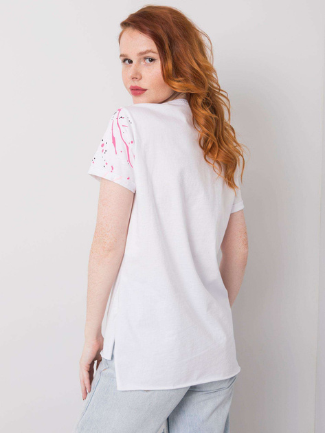 Biały t-shirt z napisem Raven