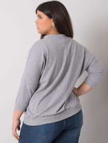 Szara melanżowa bluzka plus size z aplikacją Bella
