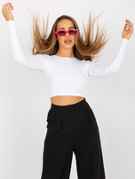 Hurt Biała prążkowana bluzka basic z długim rękawem RUE PARIS 