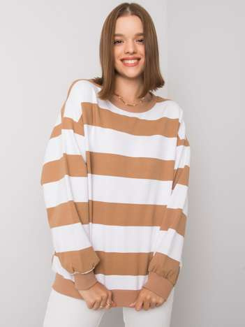 Weiß-beige gestreifte Sweatshirt Yemima.