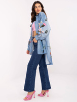 Hurt Niebieska rozpinana koszula oversize z nadrukiem