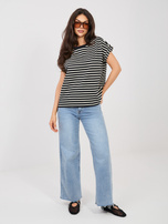 Czarny grubszy t-shirt z bawełny SUBLEVEL