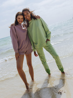 Pistacjowa dresowa bluza oversize z bawełny