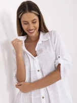 Biała rozpinana sukienka z bawełny OCH BELLA