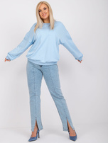 Jasnoniebieska bluza dresowa plus size z bawełny Mischa