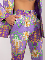 Hurt Liliowy elegancki komplet damski z marynarką