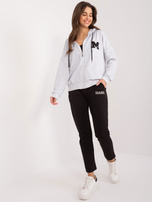 Hurtownia Szary dwuczęściowy komplet dresowy ze spodniami