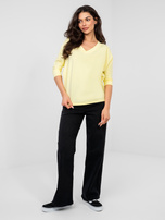 Pastelowa żółta bluzka basic z bawełny RUE PARIS 