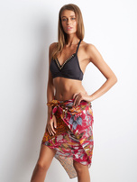 Hurtownia Ciemnoróżowa wzorzysta chusta z bawełny