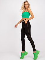 Czarne spodnie dresowe z wysokim stanem Doris RUE PARIS