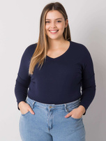 Granatowa gładka bluzka plus size Elisa