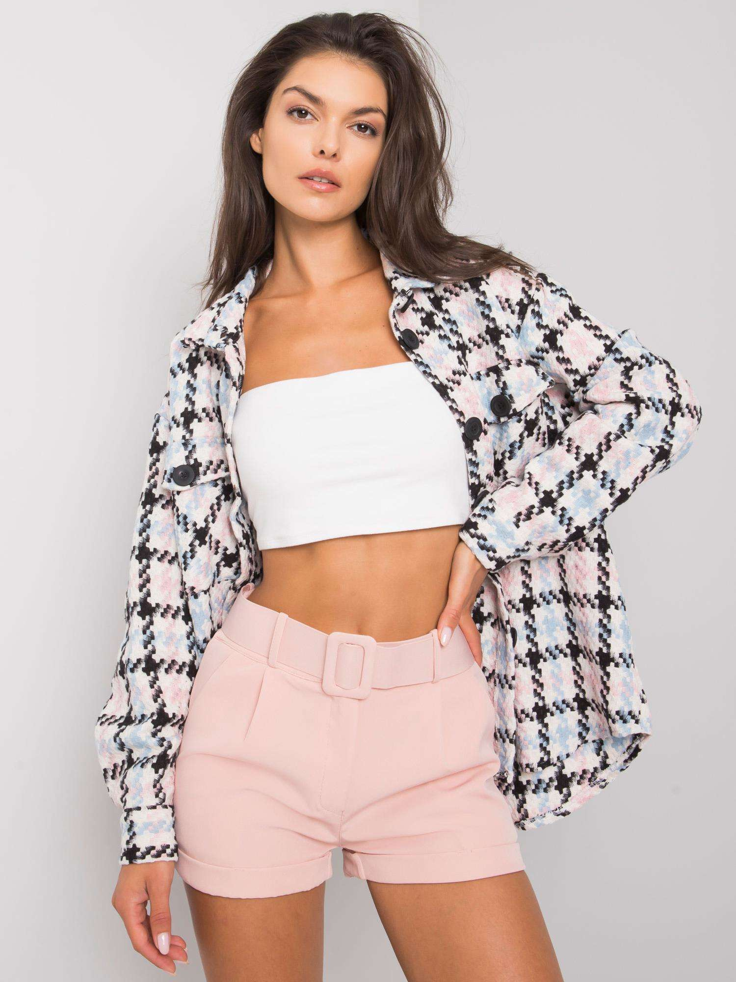 Dreckrosa Shorts mit Gürtel Mabinty.