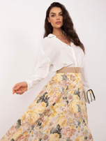 Żółta elegancka spódnica w kwiaty RUE PARIS 