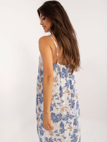 Hurt Biało-niebieska długa sukienka na ramiączkach