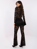 Czarne wieczorowe spodnie z koronki