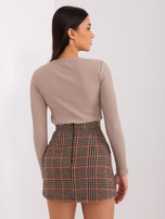 Hurt Czarno-czerwona trapezowa spódnica w kratę