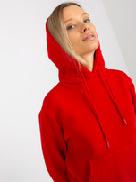 Hurt Czerwona dresowa bluza basic kangurka RUE PARIS