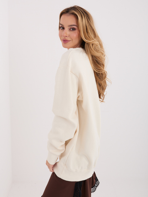 Ecru dresowa bluza basic z ociepleniem