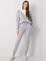 Szaro-pistacjowy komplet dresowy Hilda