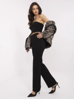 Czarne dresowe spodnie basic z przeszyciami 