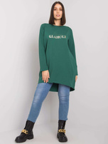 Ciemnozielona tunika plus size z kieszeniami Alexiah