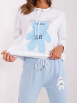 Hurt Ecru-jasnoniebieski komplet dresowy z nadrukiem