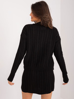 Hurt Czarny dwuczęściowy komplet dzianinowy w warkocze