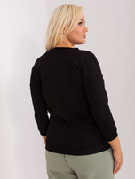 Hurtownia Czarna bawełniana bluzka plus size basic