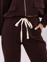 Ciemnobrązowe dresowe spodnie od kompletu